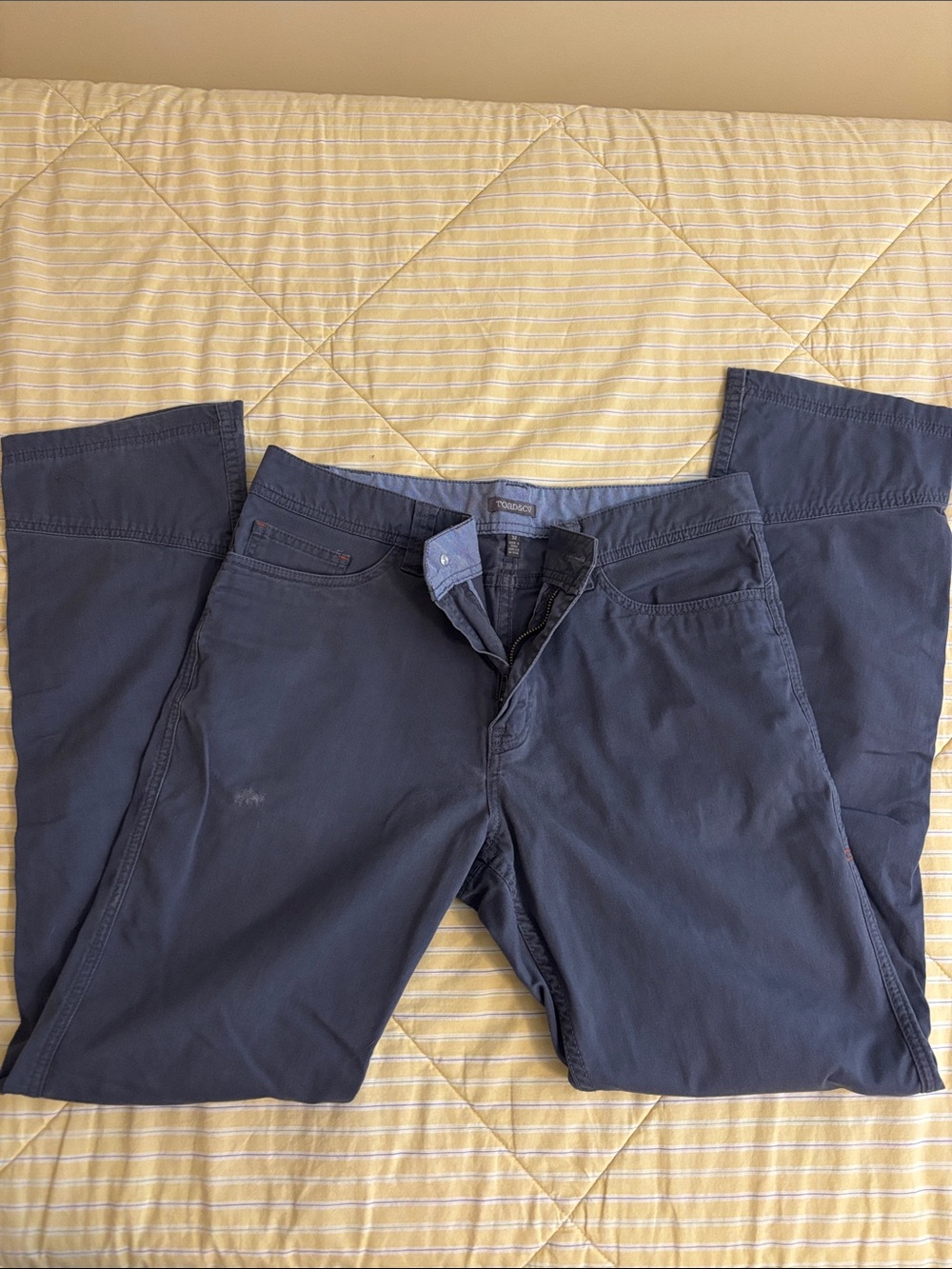 Toad&Co. Men's Dusty Blue Chino Pants, Waist 32